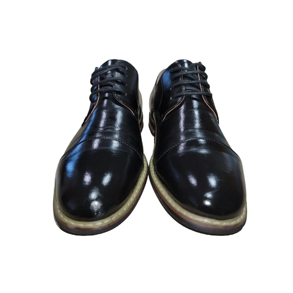 Bruno Marc Men's‎ Prince 6 Black Cap Toe Oxfords Dress Shoes Size 9 M